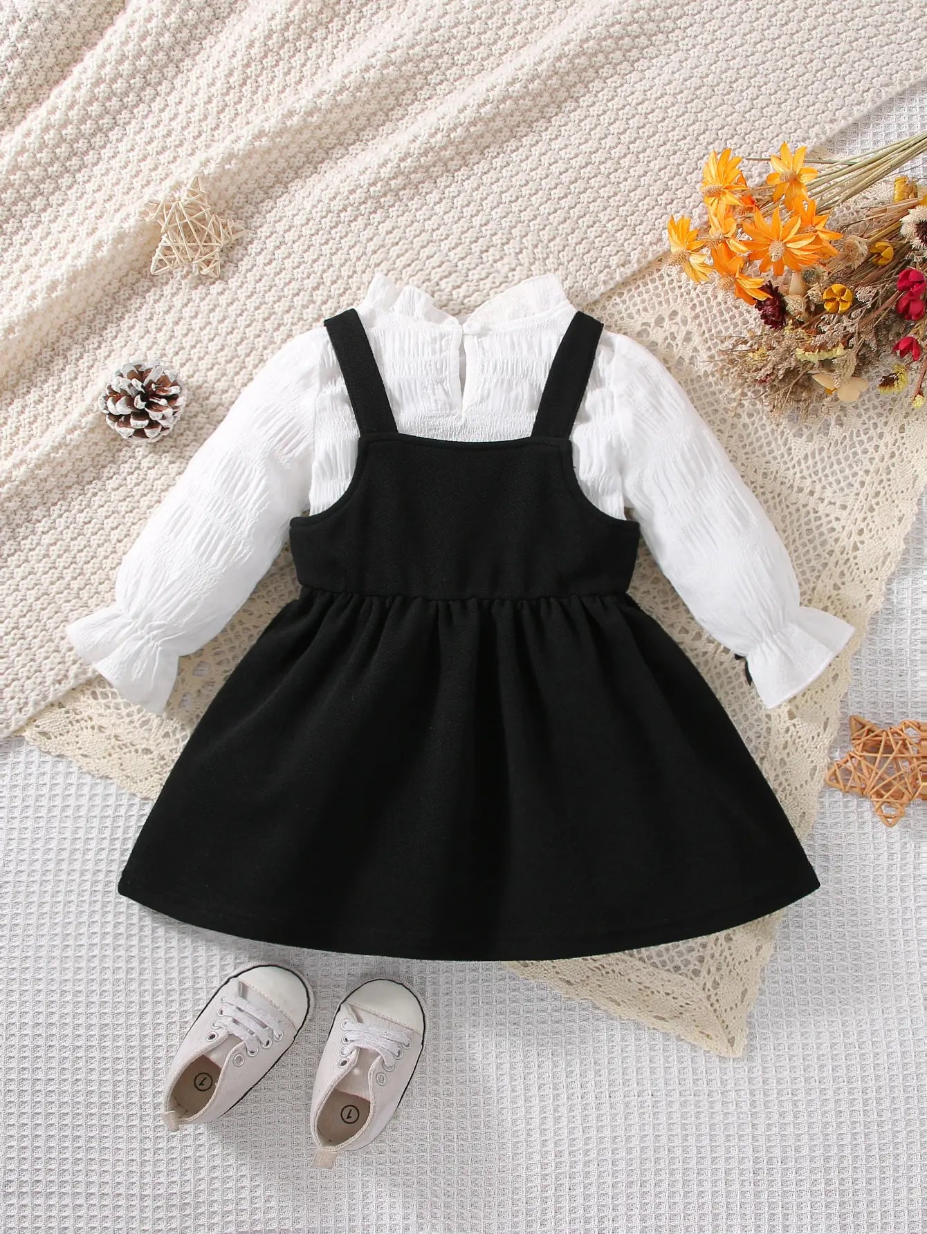 Cute baby girl outfit set – long sleeve top and matching skirt