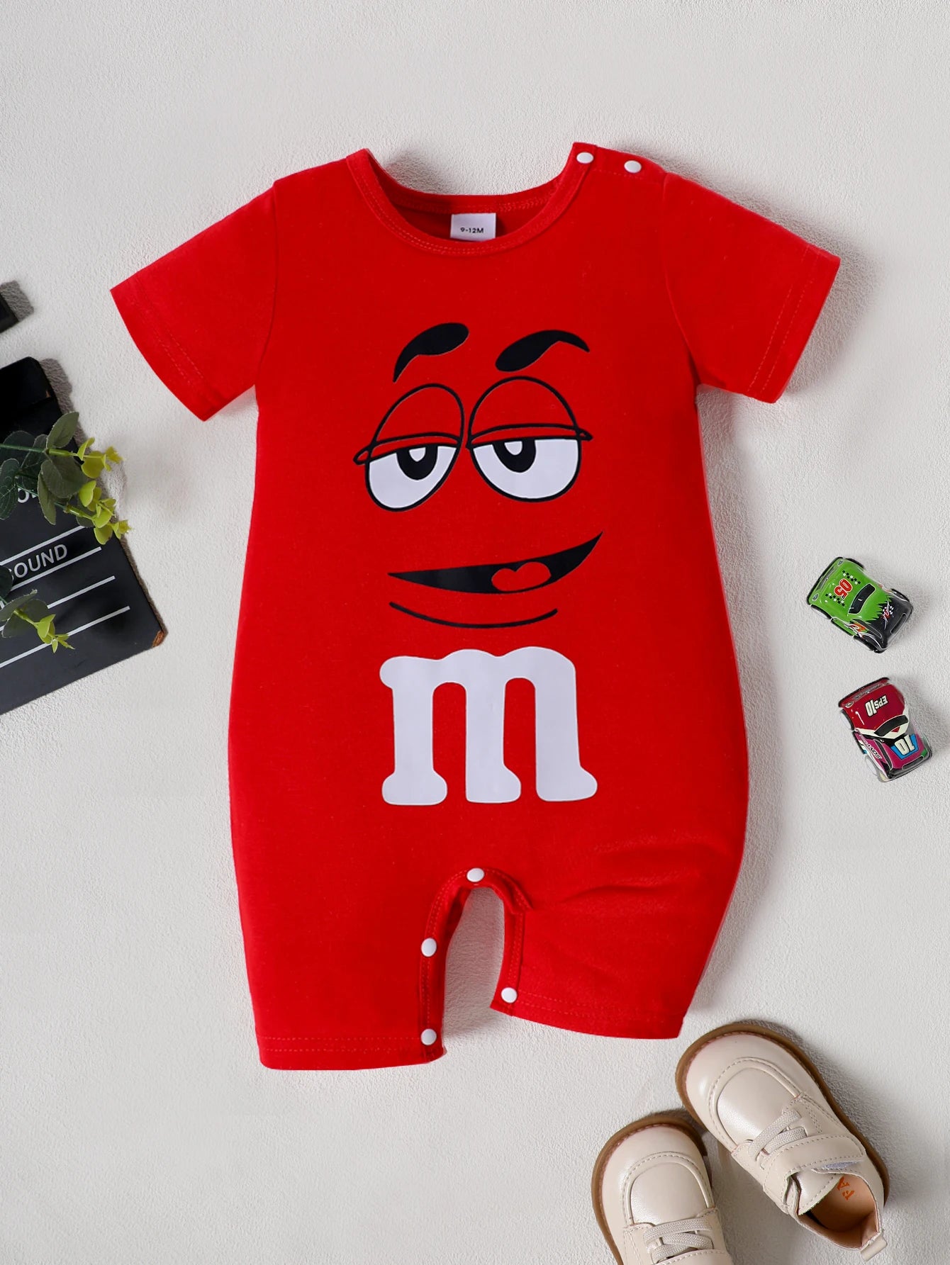 Unisex baby summer letter print onesie – lightweight cotton romper for infants