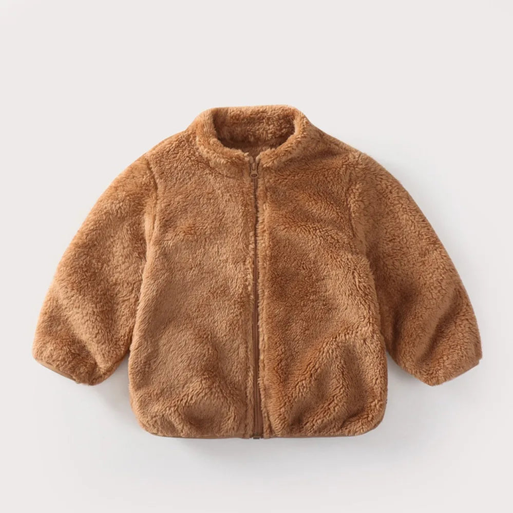 Warm winter coat for kids – double-sided velvet fleece jacket
