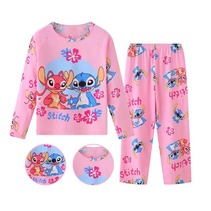 Kids Stitch & Angel pajama set – long sleeve top and pants for boys and girls