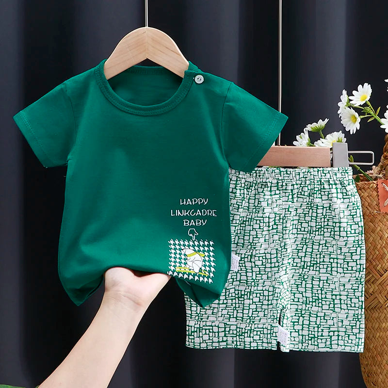kids-summer-outfit-cartoon-tshirt-shorts