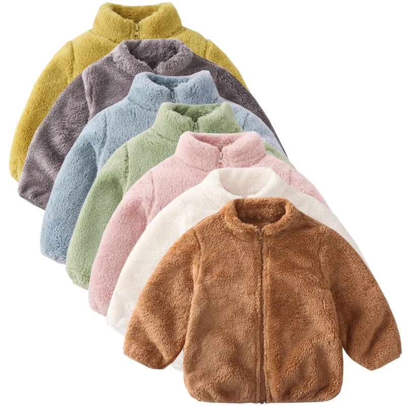 Kids winter fleece jacket – warm double-sided velvet coat for boys and girls