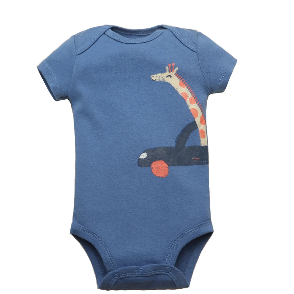 Stretchable soft short sleeve baby onesies – unisex cotton bodysuit set for infants